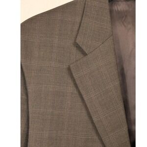 Barneys New York Men's 44R Brown Glen Plaid Wool Blazer Sport‎ Coat